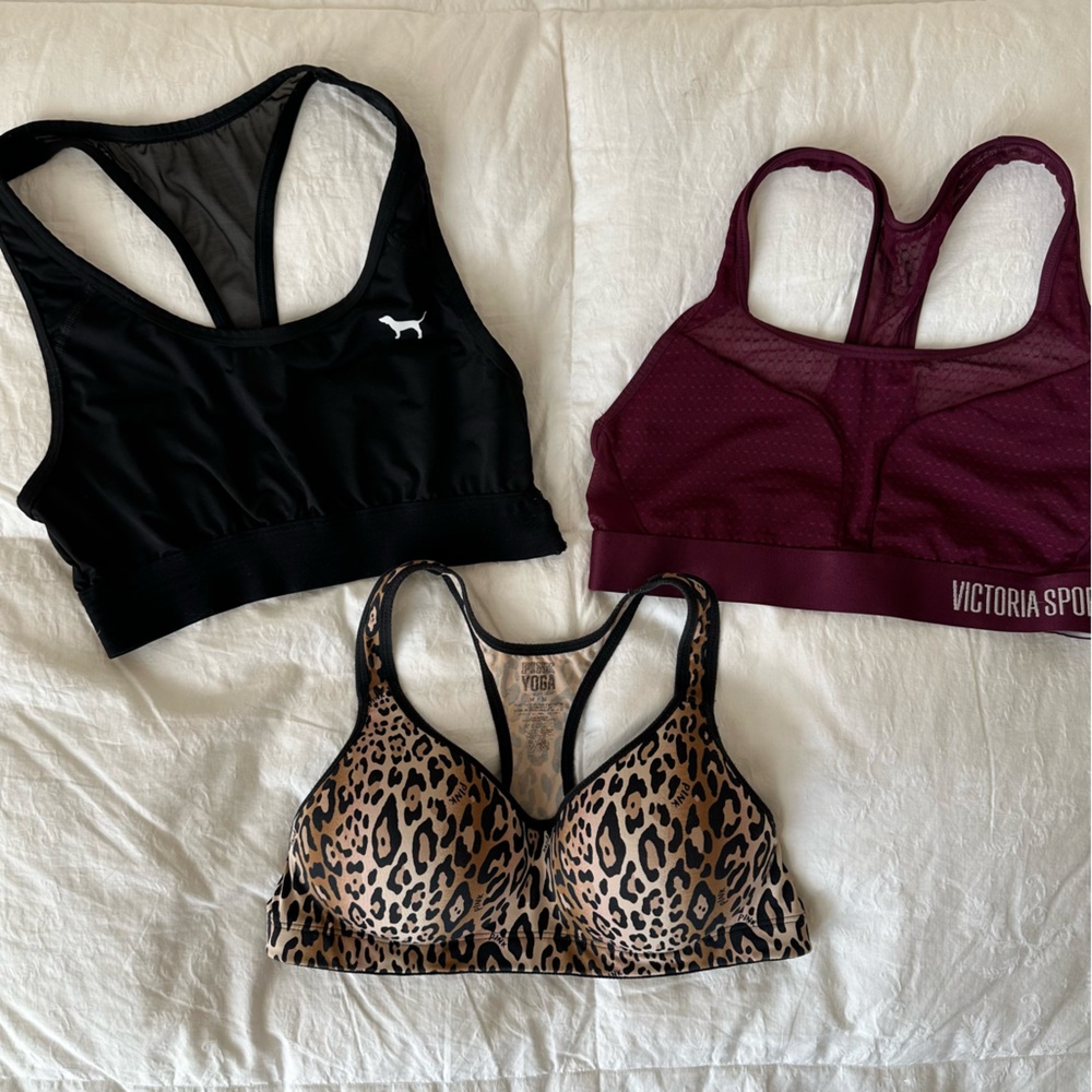 Victoria's Secret racer-back Sports Bra- set of 3, all tagged M